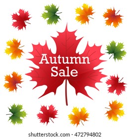 Autumn Sale on maple leaf