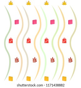autumn sale paper package fallen leaves vector background