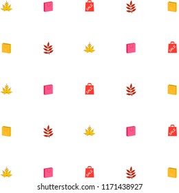 autumn sale paper package fallen leaves vector background