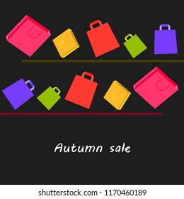 autumn sale paper package vector background