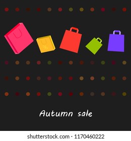 autumn sale paper package vector background