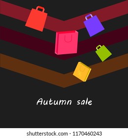 autumn sale paper package vector background