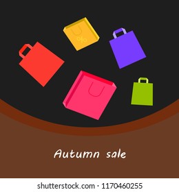 autumn sale paper package vector background