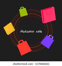 autumn sale paper package vector background