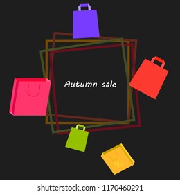autumn sale paper package vector background