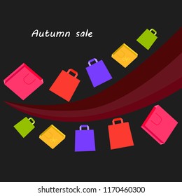 autumn sale paper package vector background