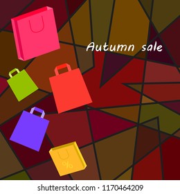 autumn sale paper package vector background