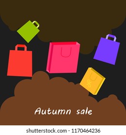 autumn sale paper package vector background