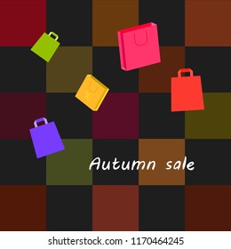 autumn sale paper package vector background