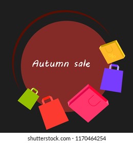 autumn sale paper package vector background