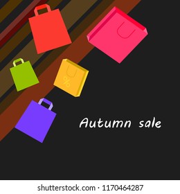 autumn sale paper package vector background