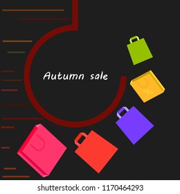 autumn sale paper package vector background