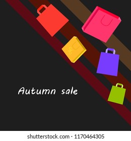 autumn sale paper package vector background