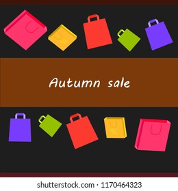 autumn sale paper package vector background