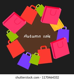 autumn sale paper package vector background