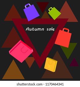 autumn sale paper package vector background