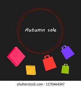 autumn sale paper package vector background