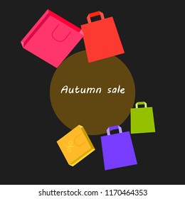 autumn sale paper package vector background autumn sale paper package vector background