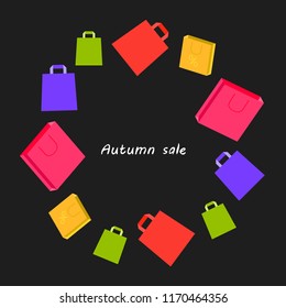 autumn sale paper package vector background