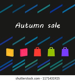autumn sale paper package vector background