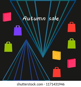 autumn sale paper package vector background