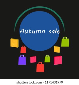 autumn sale paper package vector background