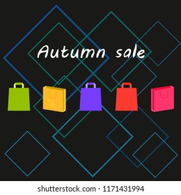 autumn sale paper package vector background