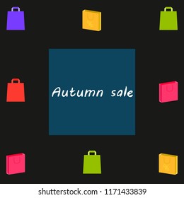 autumn sale paper package vector background