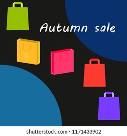 autumn sale paper package vector background