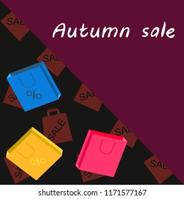 autumn sale paper package vector background