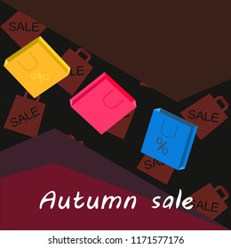 autumn sale paper package vector background