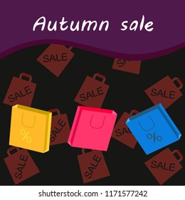 autumn sale paper package vector background