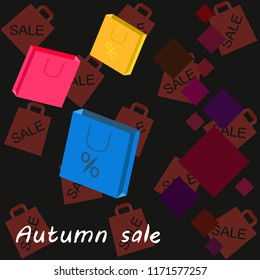 autumn sale paper package vector background