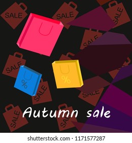 autumn sale paper package vector background