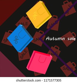 autumn sale paper package vector background