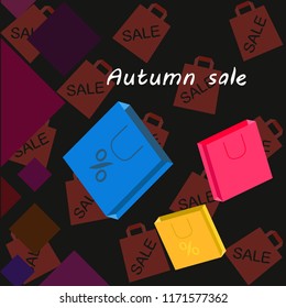 autumn sale paper package vector background