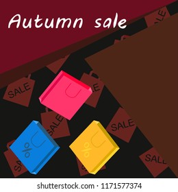 autumn sale paper package vector background