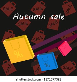 autumn sale paper package vector background