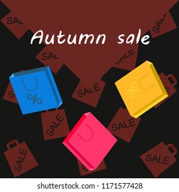 autumn sale paper package vector background