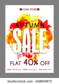 Autumn Sale poster, banner or flyer with creative abstract design.