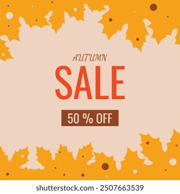 Autumn sale poster or banner.Vector illustration.