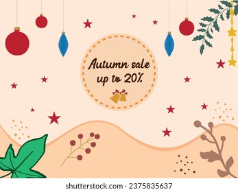 Autumn sale poster. Sale and discount web banner template with fall leaves. Vector illustration for web banner, card, leaflets, posters, banners, promotions.