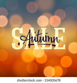 Autumn Sale poster, vector illustration. 