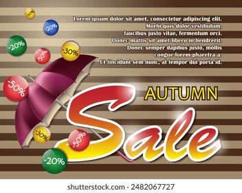 Autumn sale poster. Vector illustration