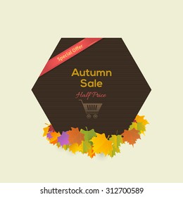 Autumn Sale Price Concept Tag, Banner, Label Design