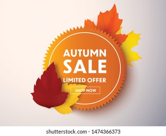 Autumn Sale Price Tag. Vector illustration