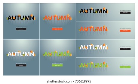 autumn sale promotion use code to get 75% off banner, set of 8