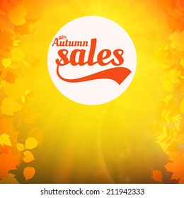 Autumn sale realistic Leaves typography poster. EPS10