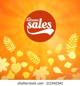 Autumn sale realistic Leaves typography poster. EPS10