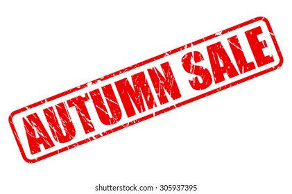 Autumn sale red stamp text on white